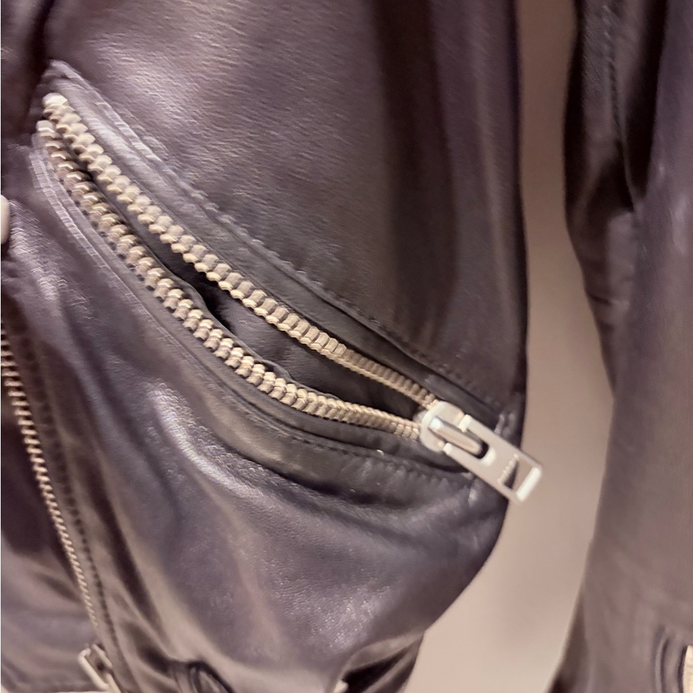 ALLSAINTS BALFERN LEATHER BIKER JACKET SIZE 10 - Picture 12 of 12